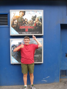 Alex in front of the "How to Train Your Dragon 2" poster. Alex said it is the best movie he has seen. I wouldn't go that far but it was an enjoyable film. Tomorrow it is off to the French Riviera!