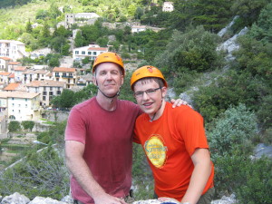 Alex and I at the end of the climb. I worked up just a bit of a sweat!
