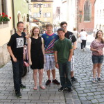 We departed France and took a six hour train journey to Rothenburg, Germany. All five transfers went without a hitch and we arrived in the city exactly on time. We hunted down David and found him on the streets of the city hanging out with friends. It was great to see him again!